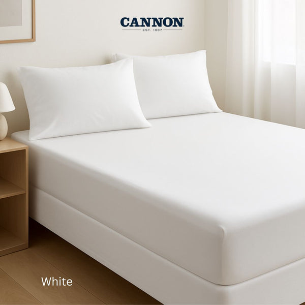 CANNON 100% COTTON FITTED SHEET SET SOLID 220 THREAD COUNT