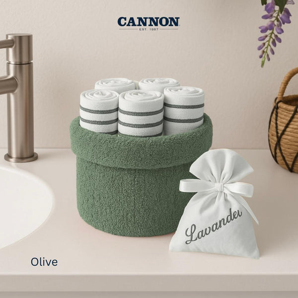 CANNON 100% COTTON TOWEL BASKET SET 8-PIECE