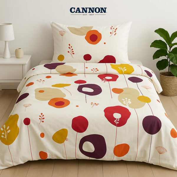 CANNON PRINTED POLY COTTON 50/50 BED SET CIRCLES