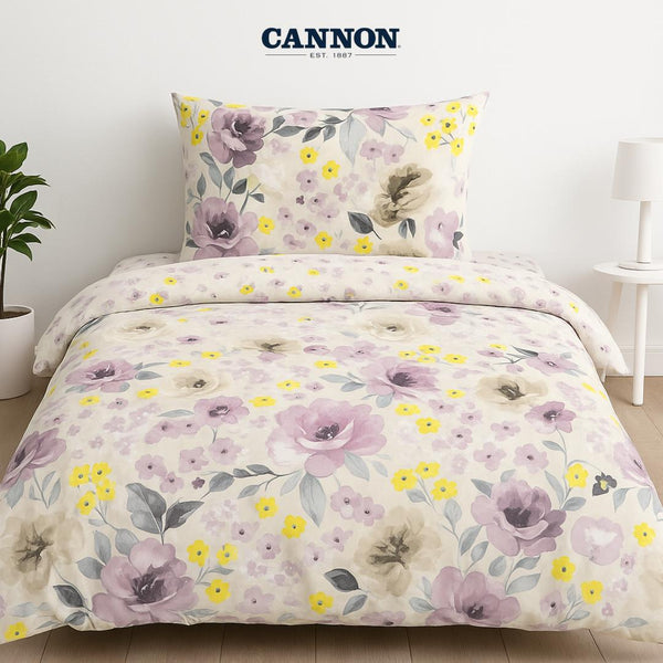 CANNON PRINTED POLY COTTON 50/50 BED SET FLOWER