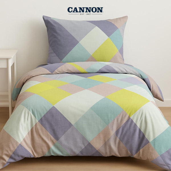 CANNON PRINTED POLY COTTON 50/50 BED SET CLR