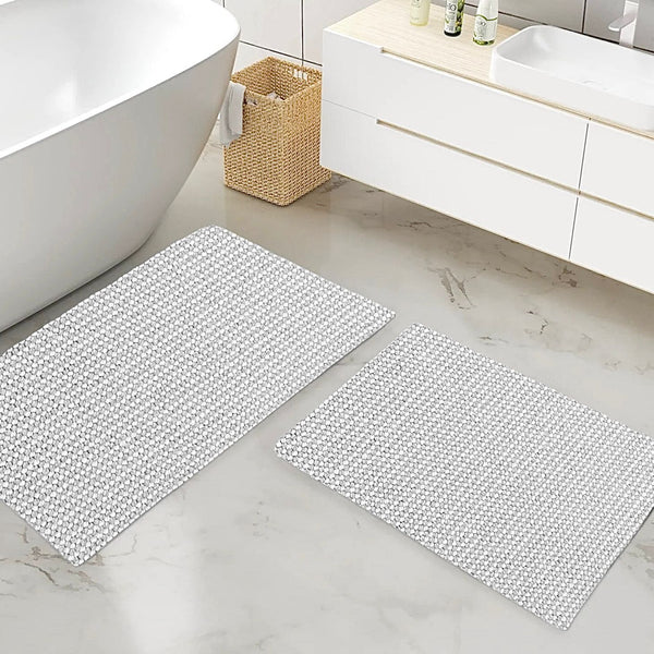 BOHO STYLE BATHMAT SET 2 PIECES GREY