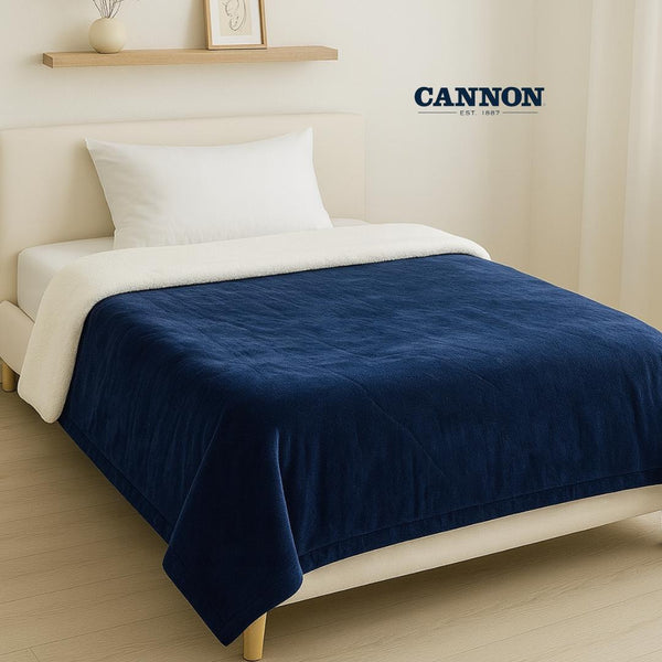 CANNON SOLID SHERPA FUR WINTER BLANKET 150X200CM