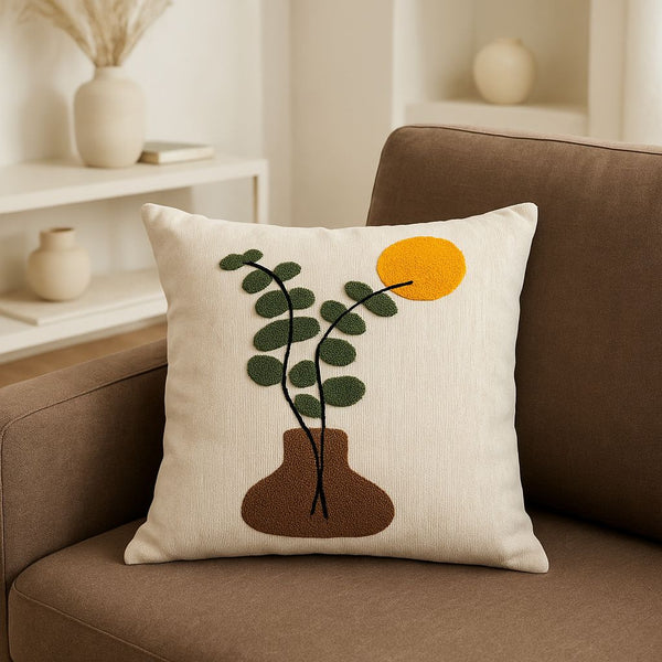 EMBROIDERED CUSHION COVER 42X42CM DU