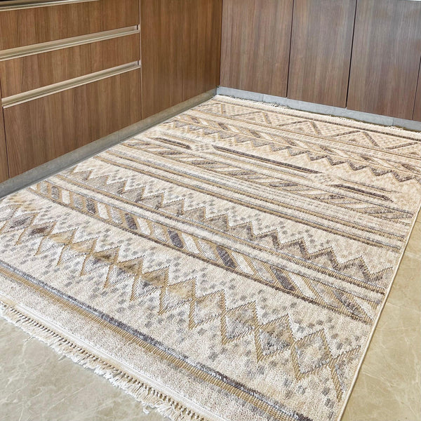 BELLA CARPET WITH TASSELS CREAM