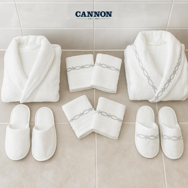 CANNON 100% COTTON BATHROBE SET 12 PIECES EMBROIDERED