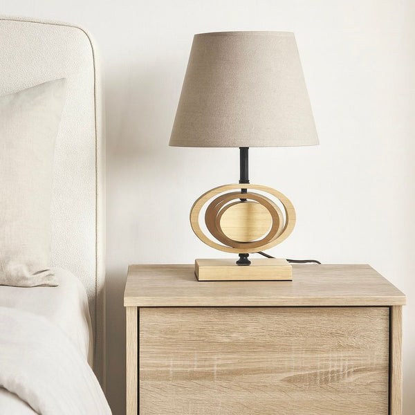 WOODEN TABLE LAMP RING 44CM
