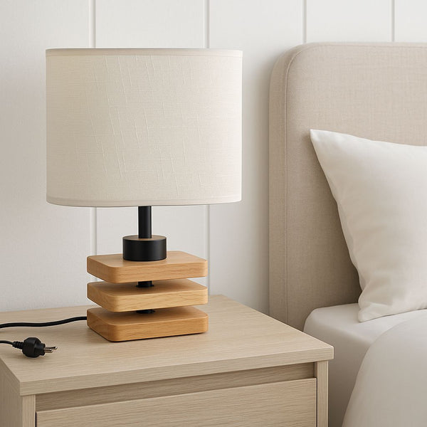 WOODEN TABLE LAMP LUMI 34CM