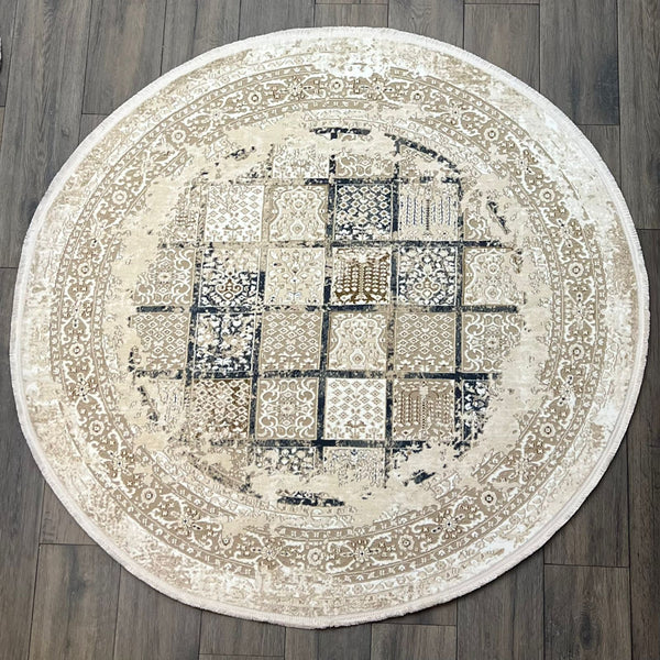 ROUND CARPET 156X156CM QUANTUM 03 SQUARED BEIGE