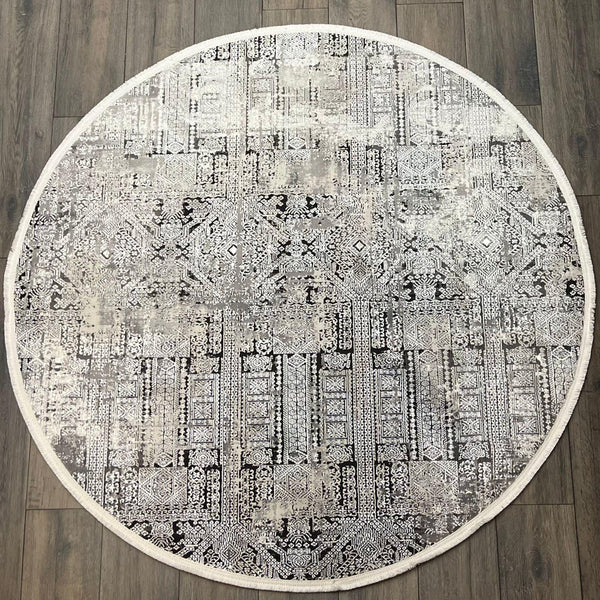 ROUND CARPET 160X160CM QUANTUM 02 BLACK