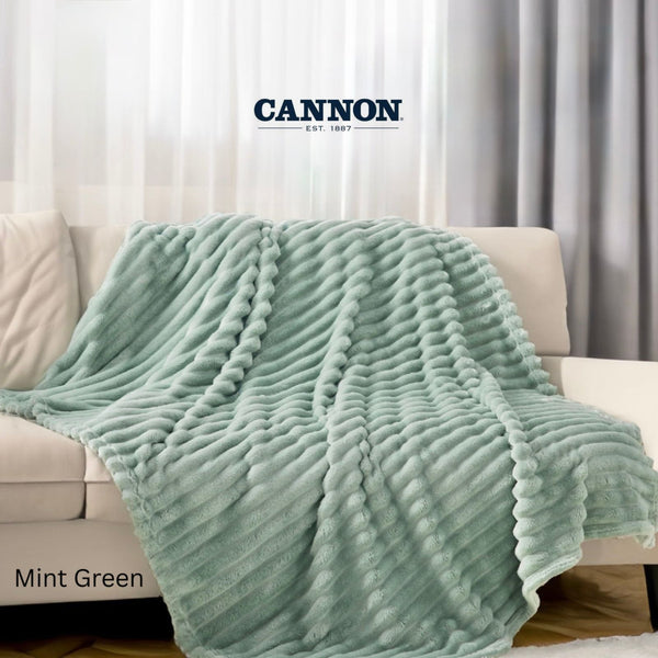 CANNON SOFT FLANNEL BLANKET STRIPED 150X200CM