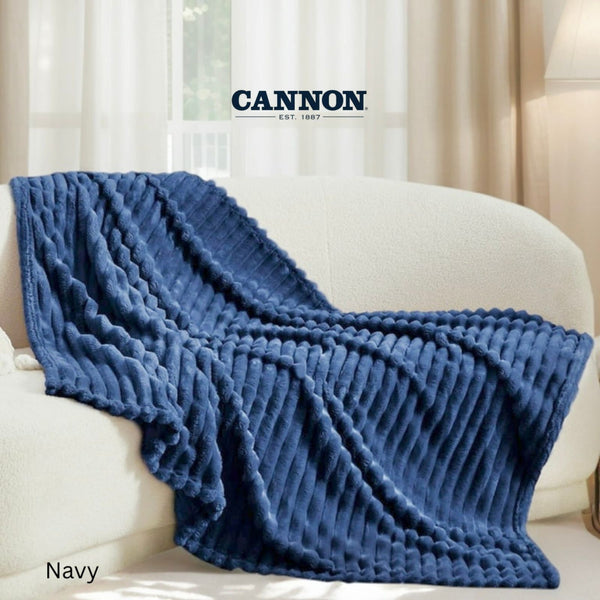 CANNON SOFT FLANNEL BLANKET STRIPED 150X200CM