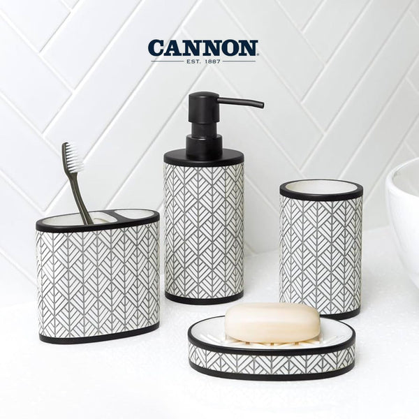 CANNON RESIN BATHROOM SET 4 PIECES SHELBY