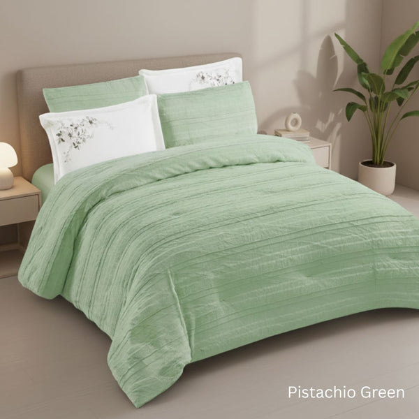 RABBIT FUR EMBROIDERED COMFORTER SET 5 PIECES ELEGANT BLOOM