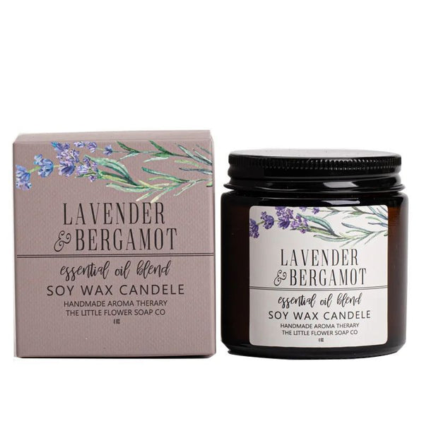LAVENDER & BERGAMOT SOY WAX CANDLE 113G