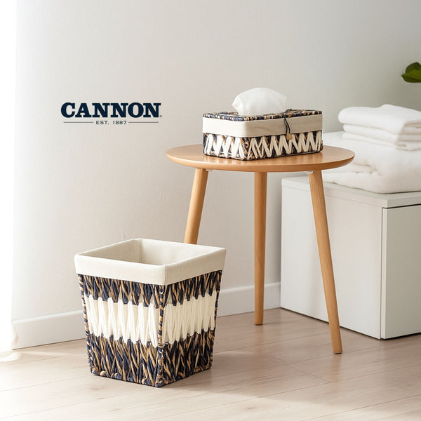 CANNON STRAW SQUARE BASKET & TISSUE BOX BLUE