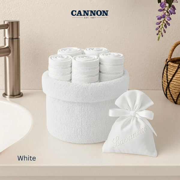 CANNON 100% COTTON TOWEL BASKET SET 8-PIECE
