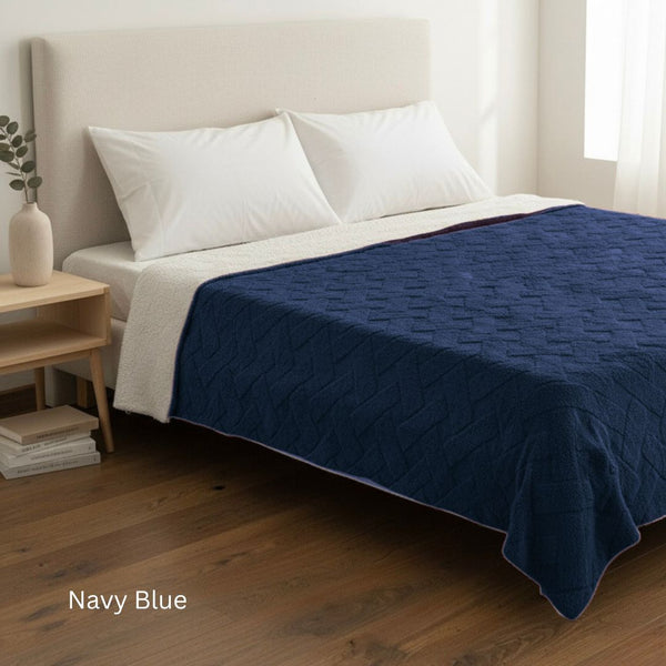 SHERPA FUR DIAMOND WINTER BLANKET