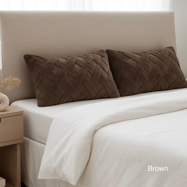 SHERPA FUR DIAMOND WINTER PILLOWCASES STANDARD