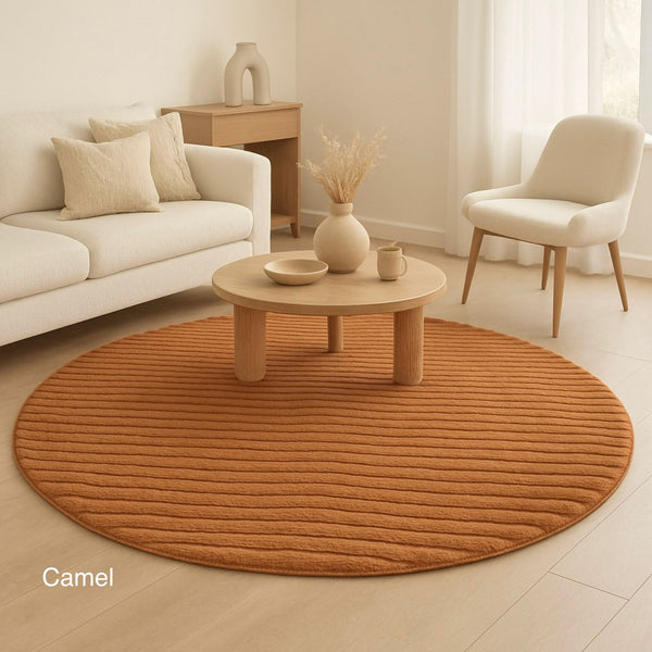 FUR CARPET MEGA STRIPED ROUND 160X160CM