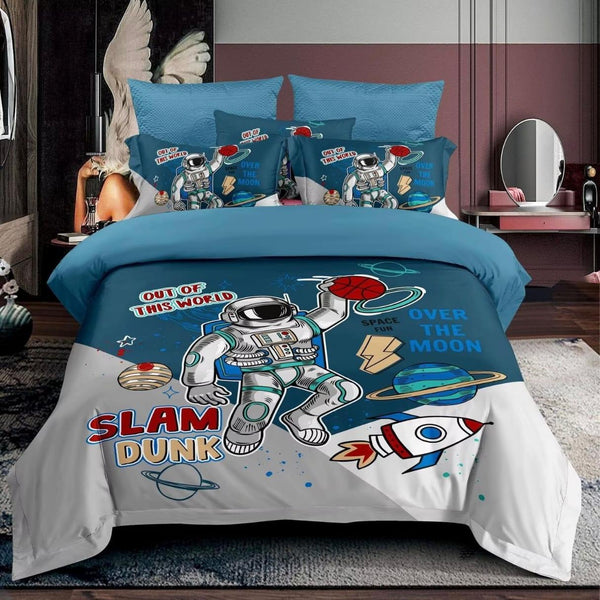 DESI MICROFIBER KIDS DUVET COVER SET 4 PIECES ASTRONAUT