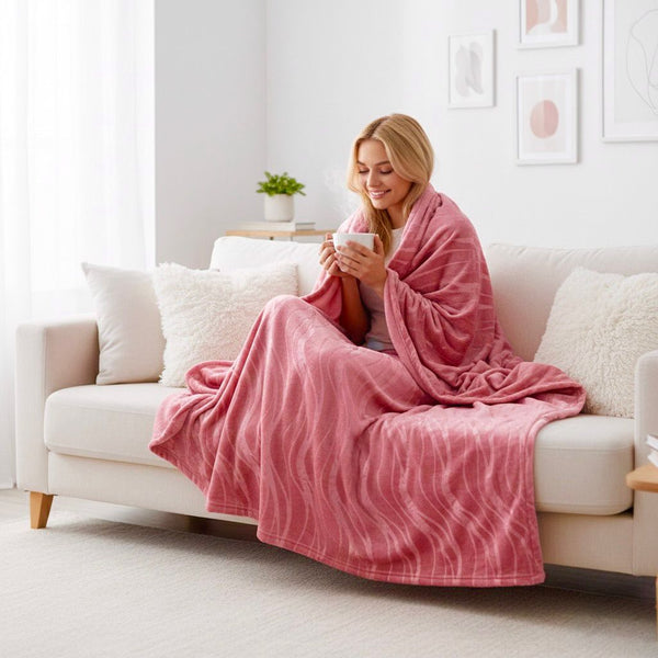 COMFYB PLUSH SOFT BLANKET 160X235CM WAVY