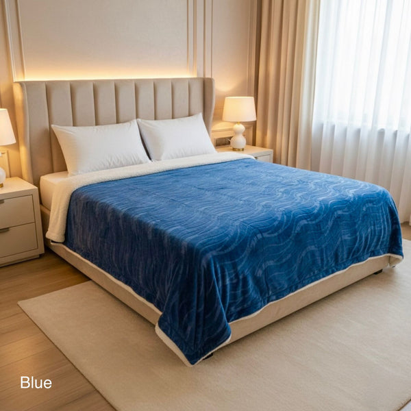 COMFYB PLUSH SHERPA WINTER BLANKET WAVY