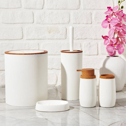 OKY BELLA WOOD BATHROOM SET ROUND 5 PIECE
