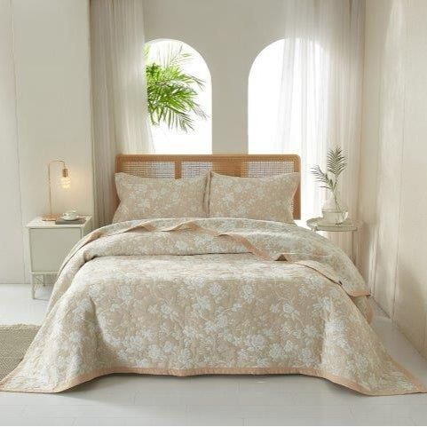 CANNON THREE LAYERS JAQUARD POLYCOTTON STONE WASH BEDSPREAD MNO