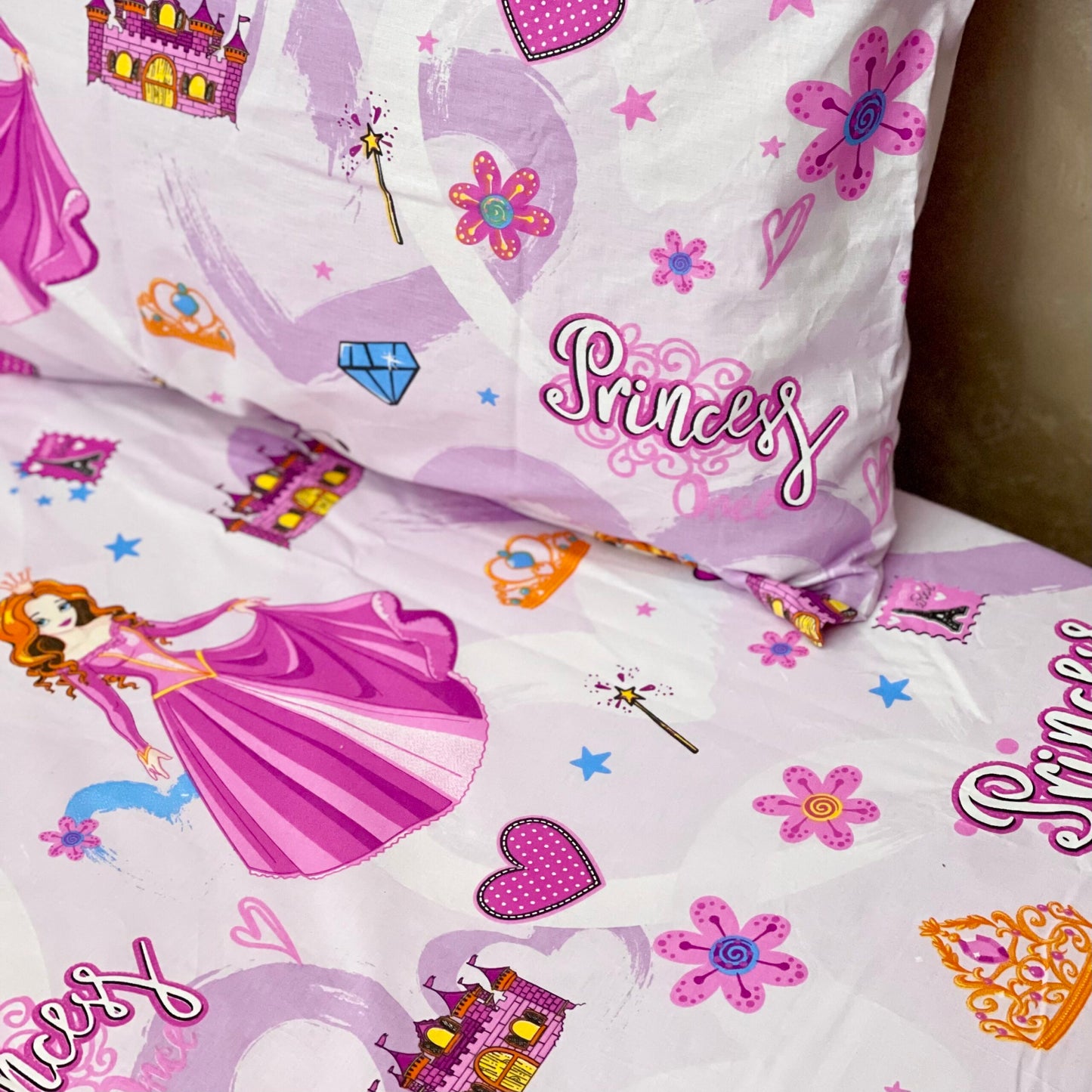 COMFYB 100% COTTON KIDS FITTED SHEET PRINCESS