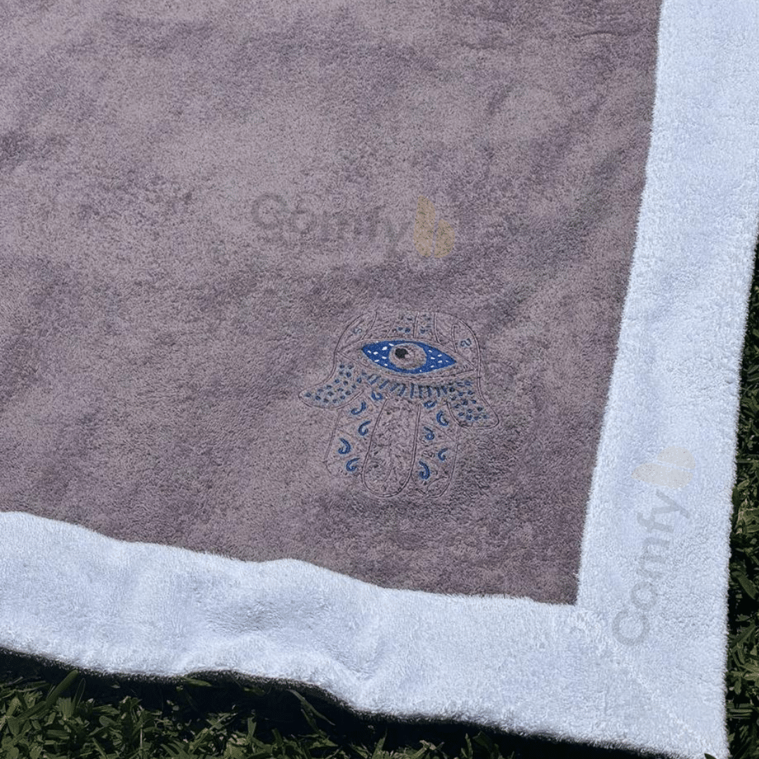 CANNON EVIL EYE 100% COTTON BEACH TOWEL LAVENDER