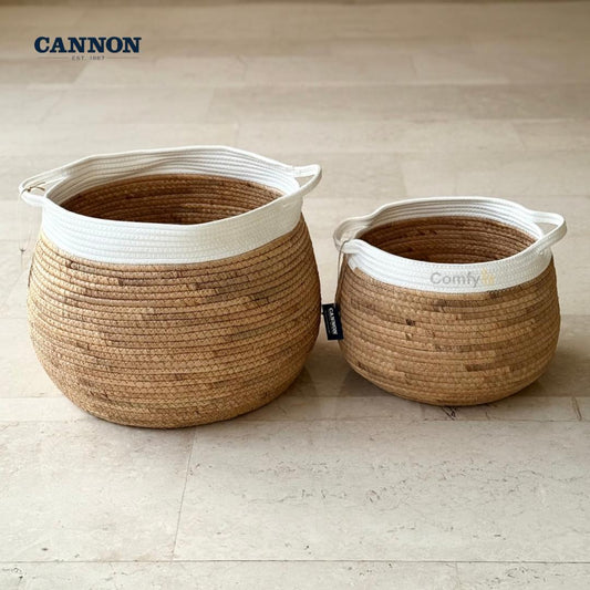 CANNON STRAW WHITE BASKET 2-PIECE