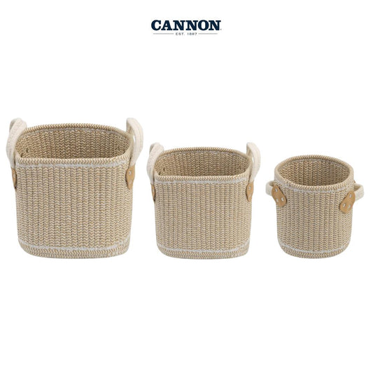 CANNON WOVEN STORAGE BASKET 3-PIECE