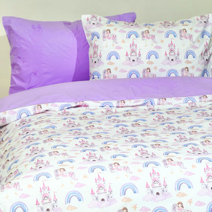 COMFYB 100% COTTON RAINBOW PURPLE BED SET