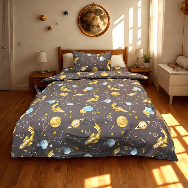 COMFYB 100% COTTON SPACE KIDS BED SET