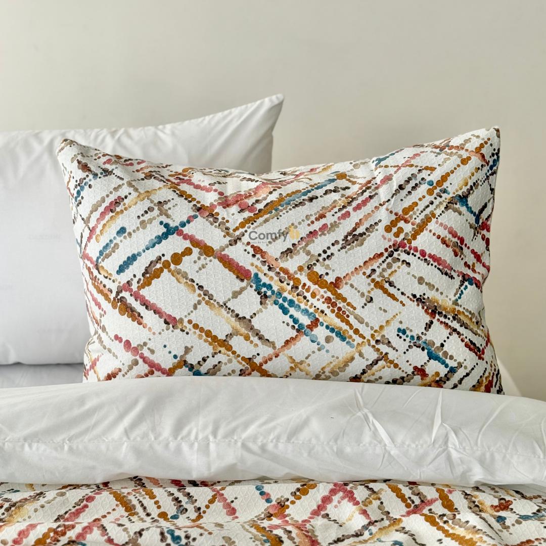 COMFYB 100% COTTON PRINTED PIKE PILLOWCASES DOTS 2 PIECES
