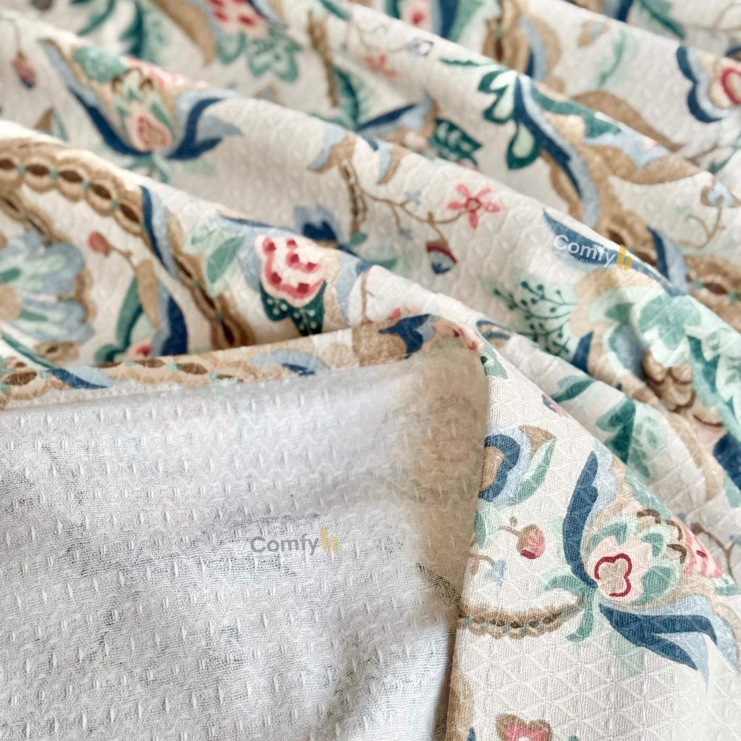 COMFYB 100% COTTON PRINTED PIKE BLANKET FLORAL