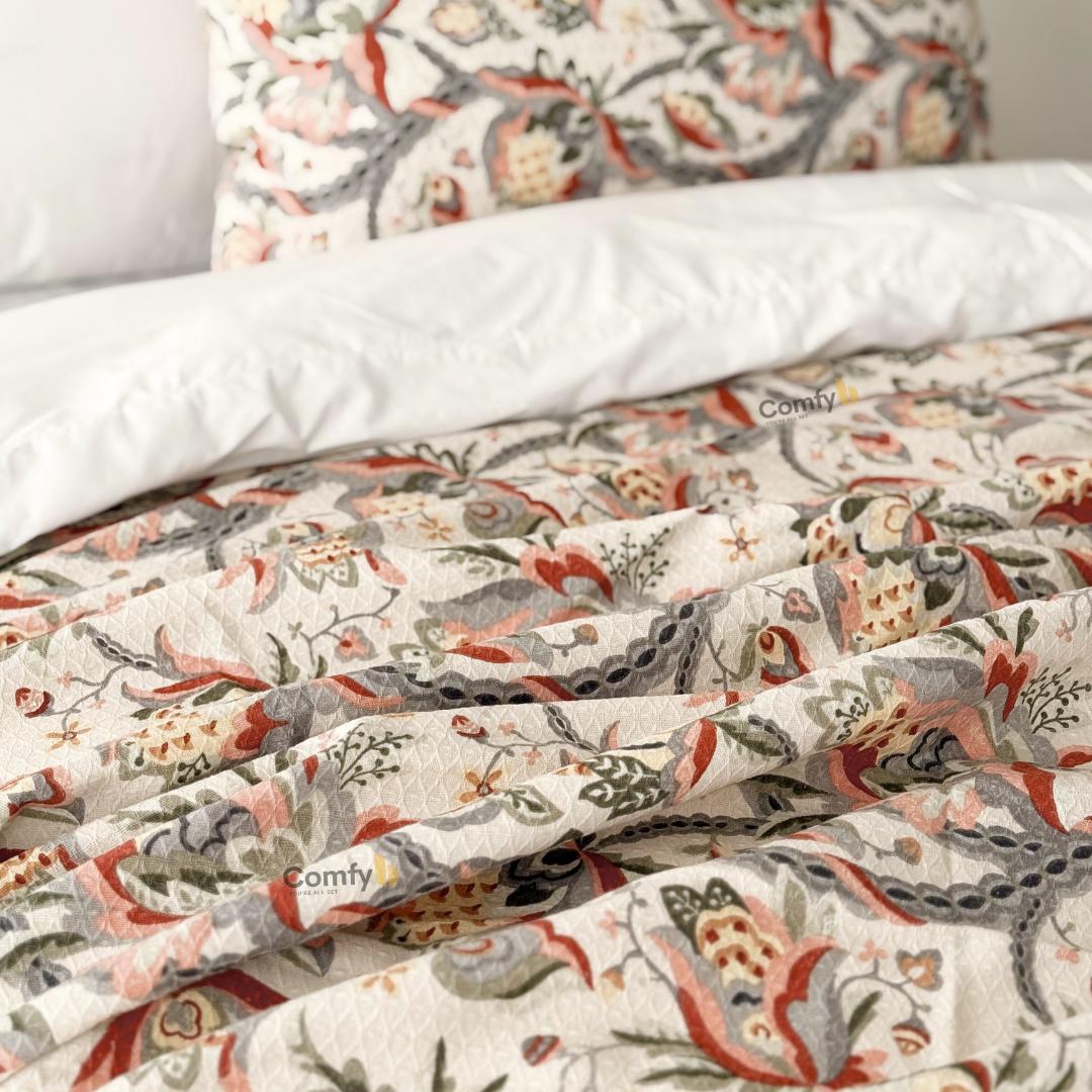 COMFYB 100% COTTON PRINTED PIKE BLANKET FLORAL