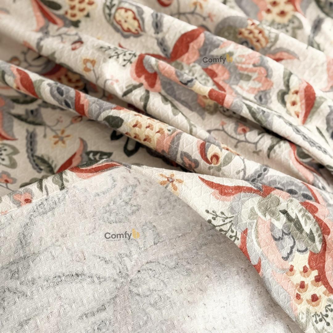 COMFYB 100% COTTON PRINTED PIKE BLANKET FLORAL