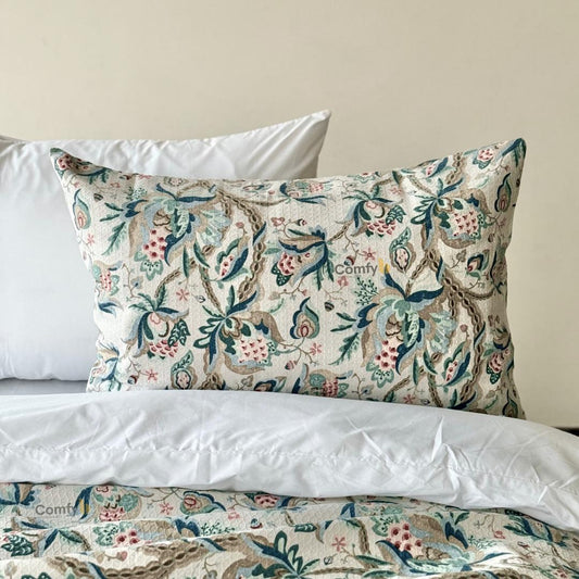 COMFYB 100% COTTON PRINTED PIKE PILLOWCASES FLORAL 2 PIECES
