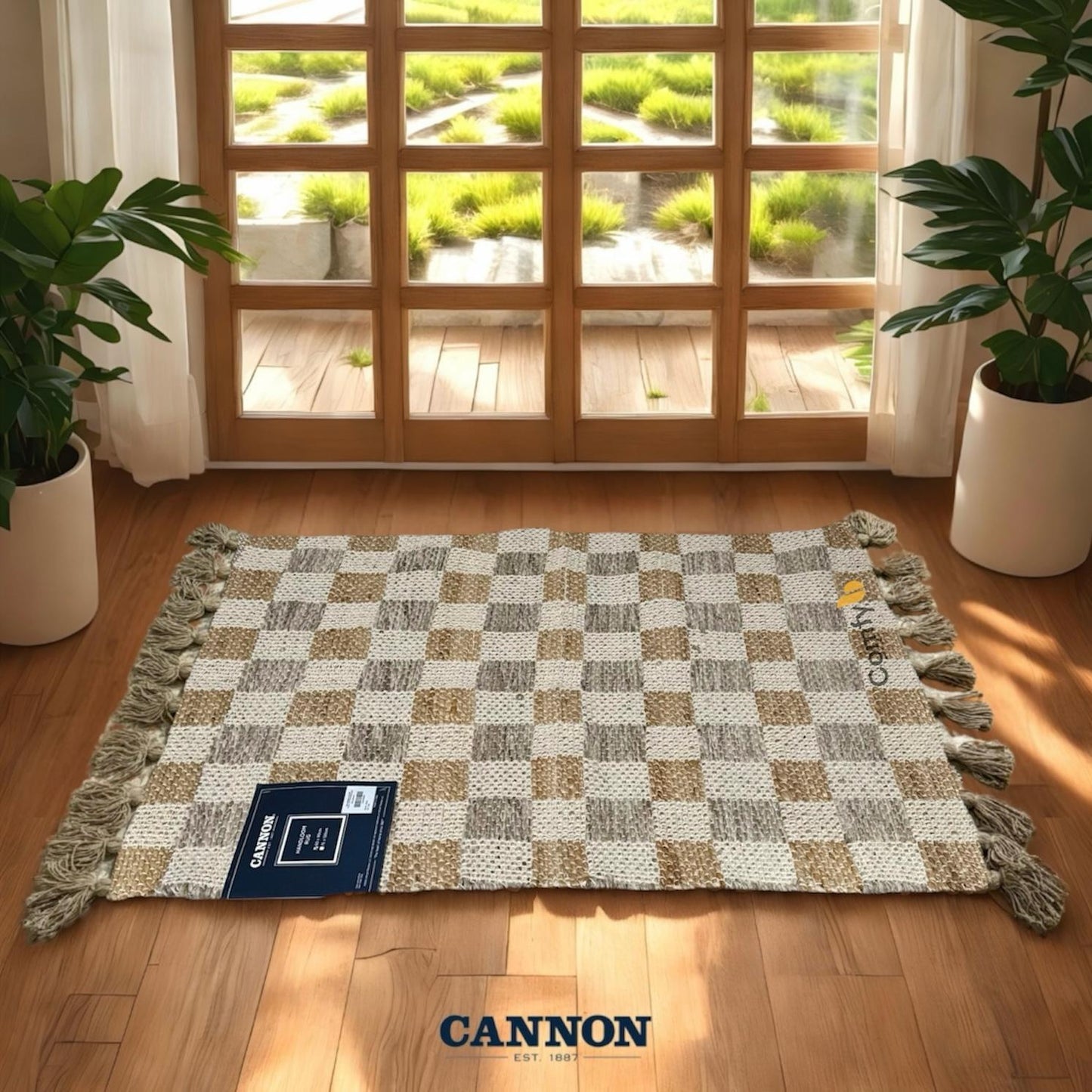 CANNON JUTE COTTON HANDLOOM RUG SQUARE