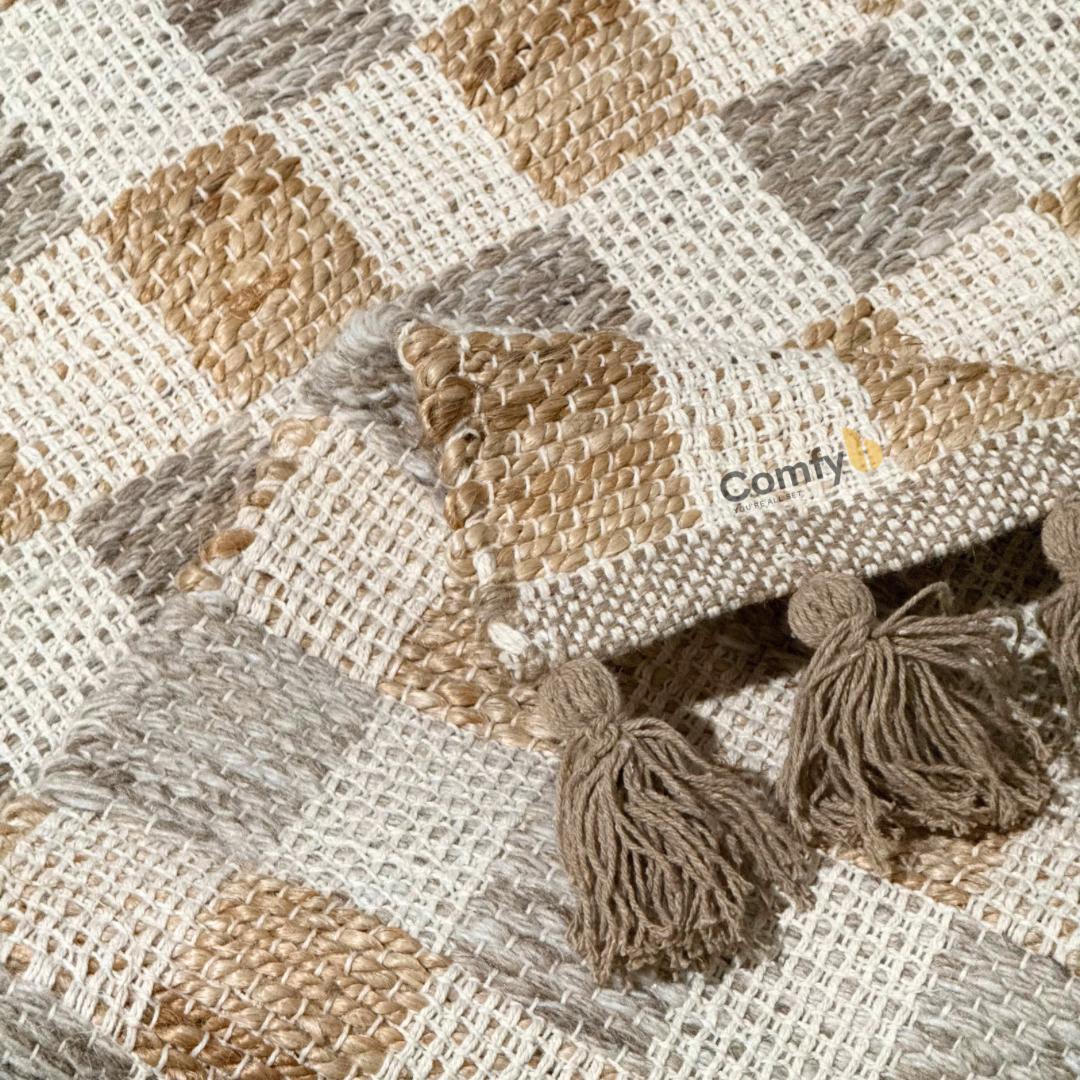 CANNON JUTE COTTON HANDLOOM RUG SQUARE