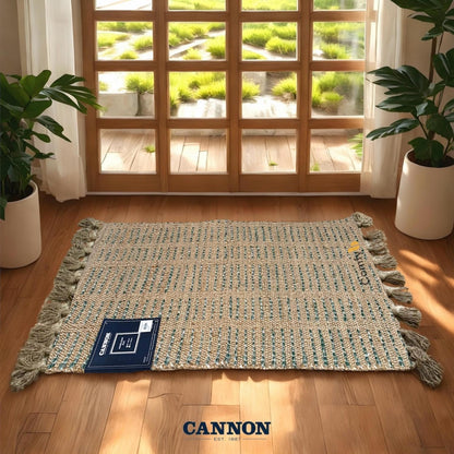 CANNON JUTE COTTON HANDLOOM RUG STRIPED
