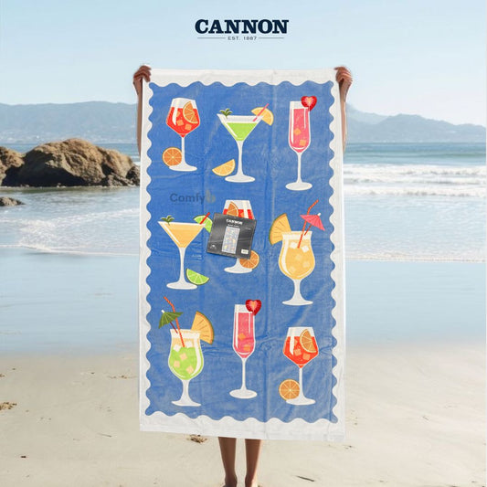 CANNON 100% COTTON BEACH TOWEL 93X173CM DRINKS
