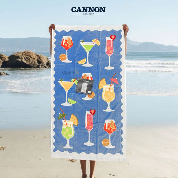 CANNON 100% COTTON BEACH TOWEL 93X173CM DRINKS