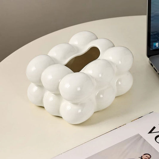 PORCELAIN 3-BUBBLE TISSUE BOX