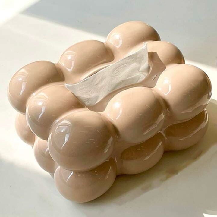 PORCELAIN 3-BUBBLE TISSUE BOX