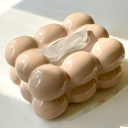 PORCELAIN 3-BUBBLE TISSUE BOX