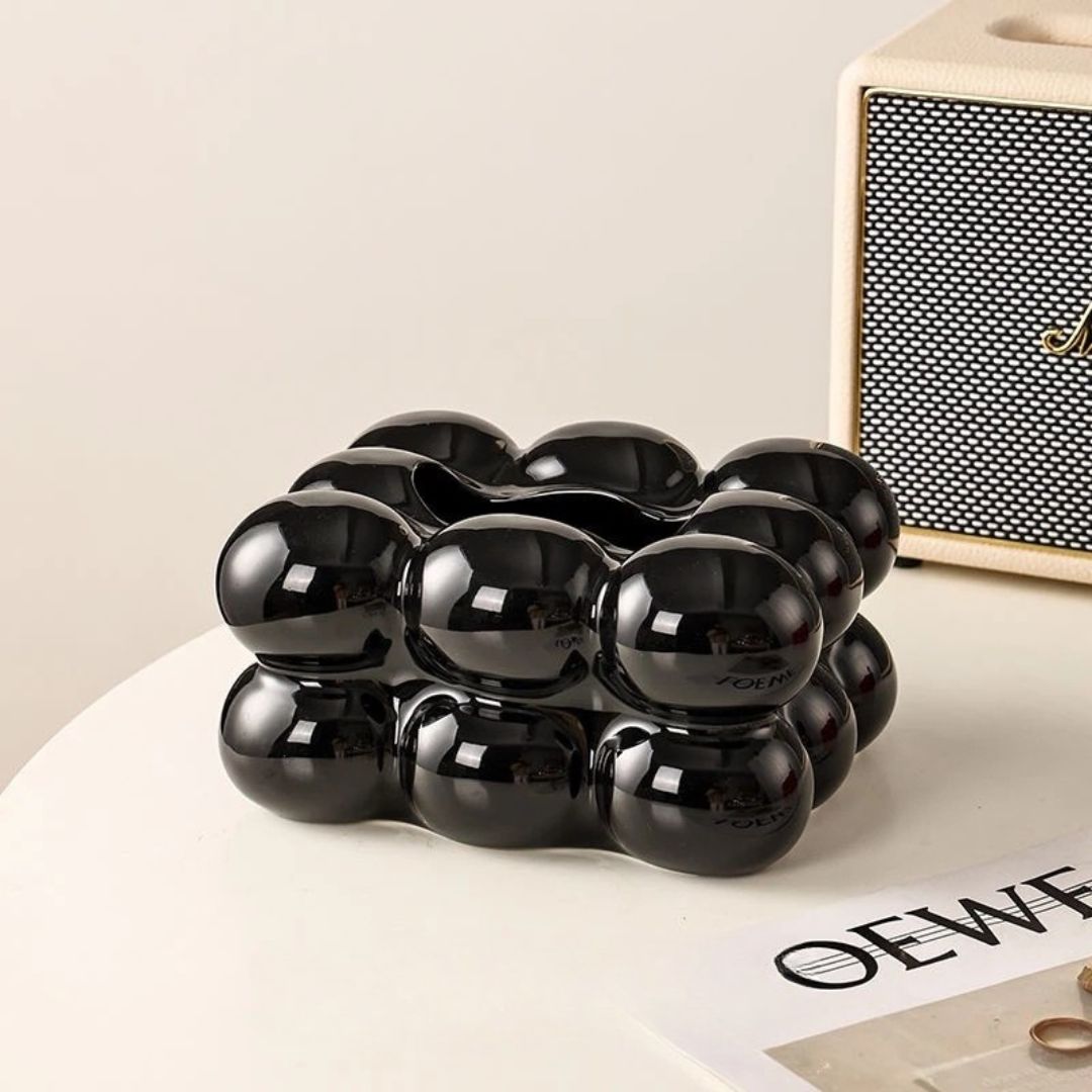 PORCELAIN 3-BUBBLE TISSUE BOX