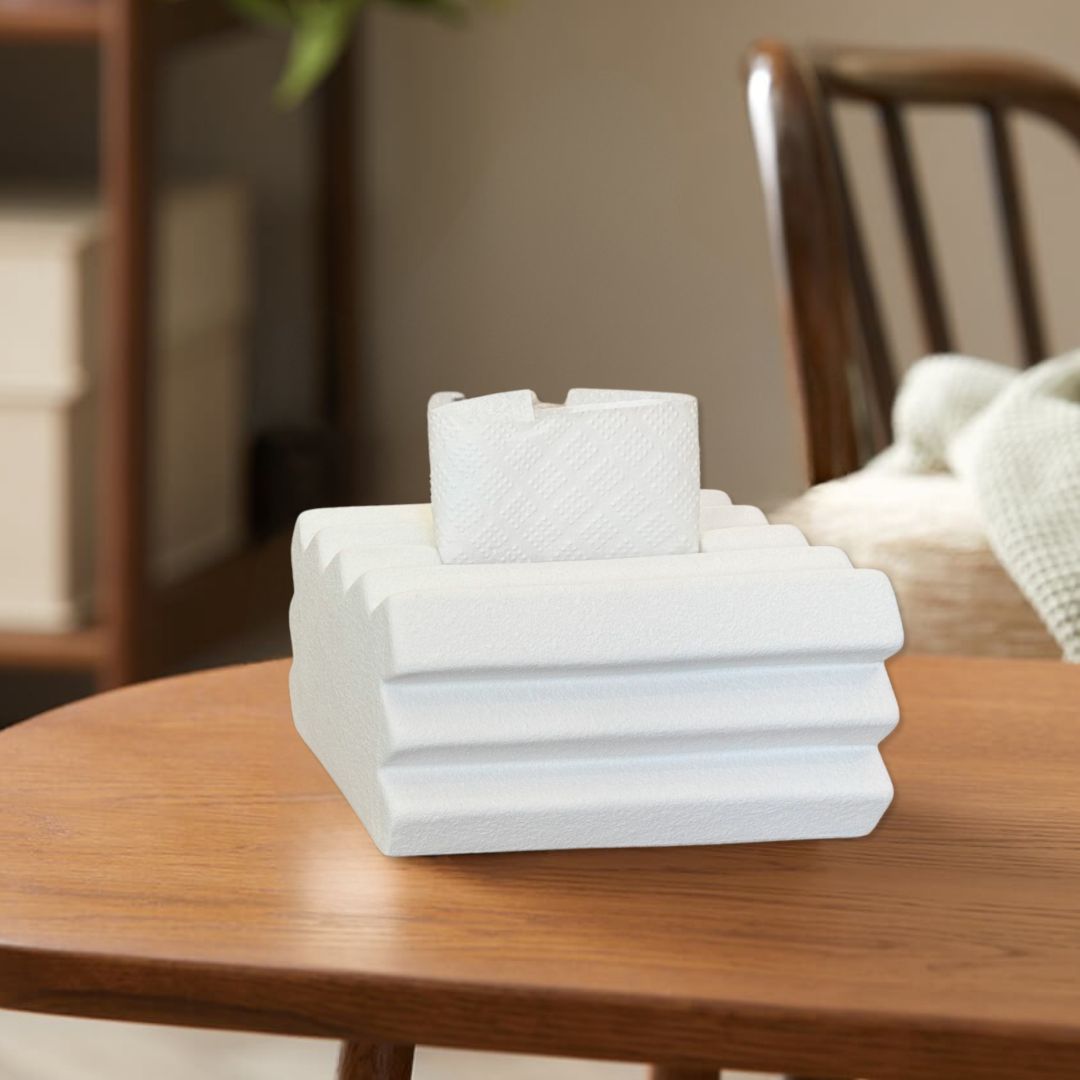 PORCELAIN STRIPED TISSUE BOX